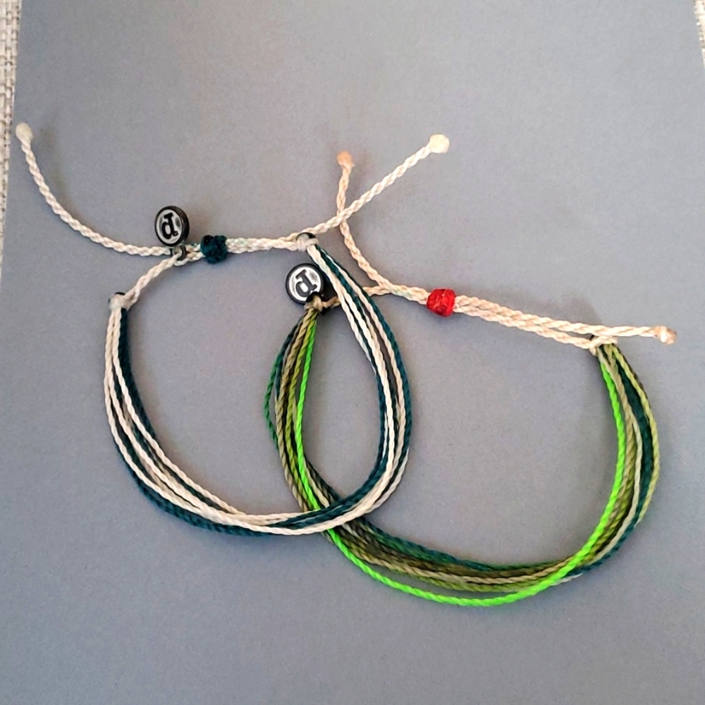 💚 Two Green/Blue Pura Vida Bracelets